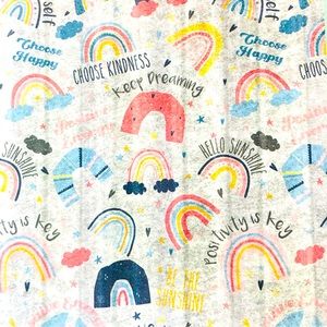 Happy Rainbow Peva Shower Curtain Choose Kindness Be Sunshine Keep Dreaming